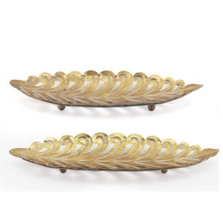 Μεταλλικό μπωλ σετ 2 τεμ. οβάλ σχ. χρυσό 40+50cm