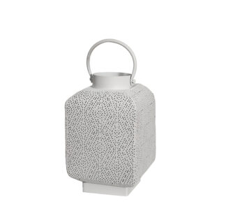 Μεταλλικό φανάρι με χερούλι 17x29cm λευκό