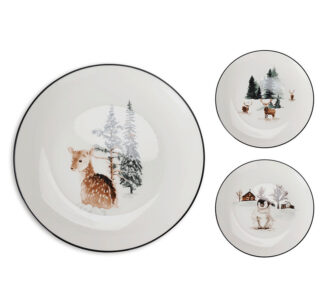 Πιάτο γλυκού new bone 19cm 3 σχ."Forest"