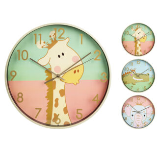 Ρολόι τοίχου παιδικό με ζωάκια 25cm