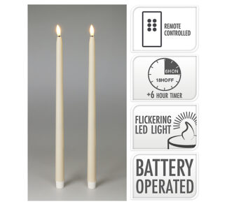 Σετ 2 led κεριά βιέννης 38cm