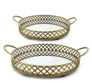 Σετ/2 στρογγυλοί δίσκοι με καθρέπτη