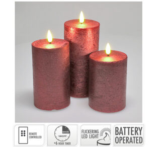 Σετ/3 κεριά led 7.5x10cm-12.5cm-15cm control & timer