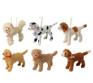 Στολίδι λούτρινα σκυλάκια σε 6 σχδ.