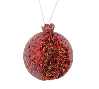 Στολίδι ροδι με κόκκινα beads 8cm