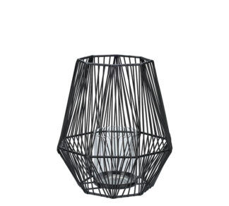 Συρμάτινο πολυεδρικό φανάρι σε μαύρο χρ.
