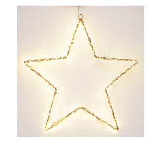 Συρμάτινο χρυσό αστέρι με 150Led και Timer