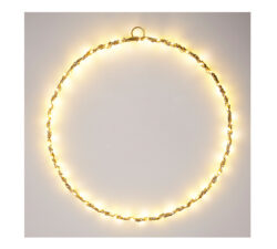 Συρμάτινος χρυσός κύκλος με 120Led&Timer