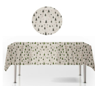 Τραπεζομάντηλο με print χριστ/κα έλατα 140x180cm