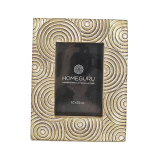 Φωτο/θήκη "κύκλος" polyresin χρυσή κορνίζα 10x15cm