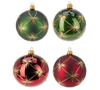 Χειροποίητη μπάλλα"Stars"σε κοκ.&πράσινο 10cm