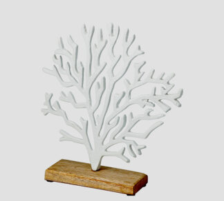 Kοράλι σε ξύλινη βάση λευκο χρ.