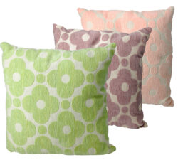 Μαξιλάρι βελουτέ σχ.flower σε 3 παστελ χρ.45x45cm