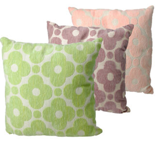 Μαξιλάρι βελουτέ σχ.flower σε 3 παστελ χρ.45x45cm