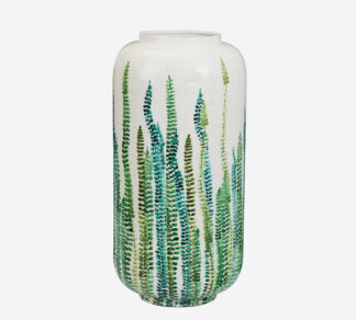 Μεταλλικό εμαγέ βάζο σχ.φύλλα 20x41cm