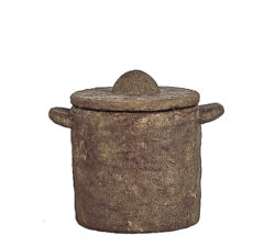 Παλαιωμένο διακοσμητικό δοχείο καφέ χρ.