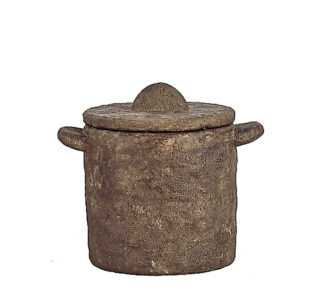 Παλαιωμένο διακοσμητικό δοχείο καφέ χρ.