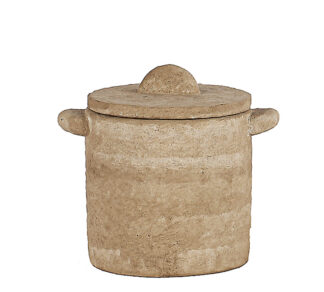 Παλαιωμένο διακοσμητικό δοχείο μπεζ χρ.