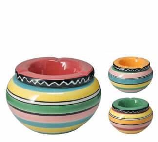 Τασάκι "Mexico" με  πολύχρωμες ρίγες 14cm