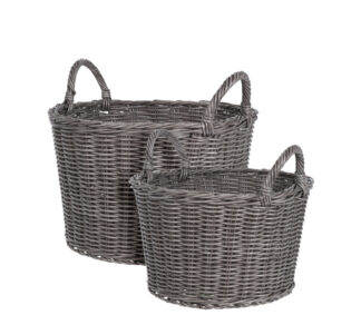 Σετ/2 καλάθια/κασπώ απο συνθετικό rattan
